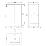 Hudson Reed Urban 500mm Freestanding Vanity Unit & Basin, 2 Doors Satin Blue URB307B LD