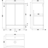 Hudson Reed Urban 600mm Freestanding Vanity Unit & Basin, 2 Doors Satin Blue URB308A LD