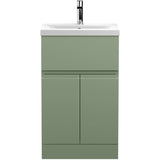 Hudson Reed Urban 500mm Freestanding Vanity Unit & Basin, 2 Doors, 1 Drawer Satin Green URB801A