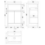 Hudson Reed Urban 500mm Freestanding Vanity Unit & Basin, 2 Doors, 1 Drawer Satin Green URB801A LD