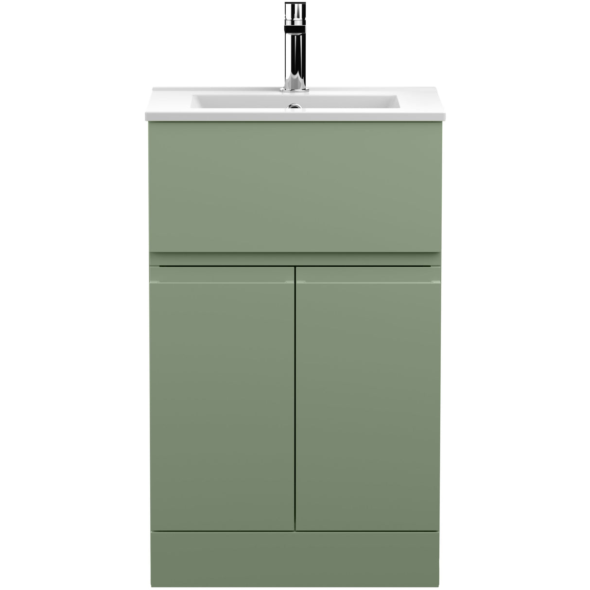 Hudson Reed Urban 500mm Freestanding Vanity Unit & Basin, 2 Doors, 1 Drawer Satin Green URB801B