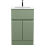 Hudson Reed Urban 500mm Freestanding Vanity Unit & Basin, 2 Doors, 1 Drawer Satin Green URB801B