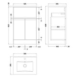 Hudson Reed Urban 500mm Freestanding Vanity Unit & Basin, 2 Doors, 1 Drawer Satin Green URB801B LD