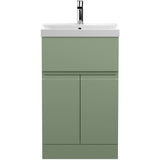 Hudson Reed Urban 500mm Freestanding Vanity Unit & Basin, 2 Doors, 1 Drawer Satin Green URB801D