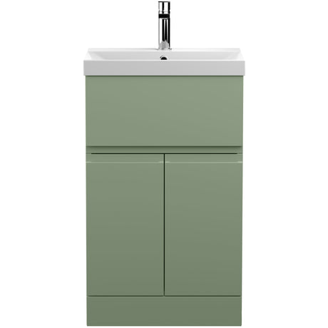 Hudson Reed Urban 500mm Freestanding Vanity Unit & Basin, 2 Doors, 1 Drawer Satin Green URB801D