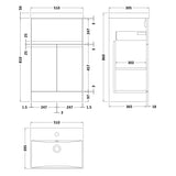 Hudson Reed Urban 500mm Freestanding Vanity Unit & Basin, 2 Doors, 1 Drawer Satin Green URB801D LD