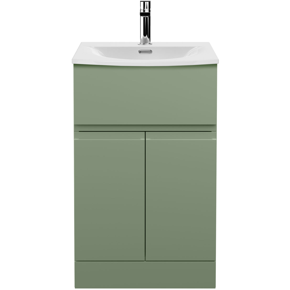 Hudson Reed Urban 500mm Freestanding Vanity Unit & Basin, 2 Doors, 1 Drawer Satin Green URB801G