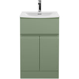 Hudson Reed Urban 500mm Freestanding Vanity Unit & Basin, 2 Doors, 1 Drawer Satin Green URB801G