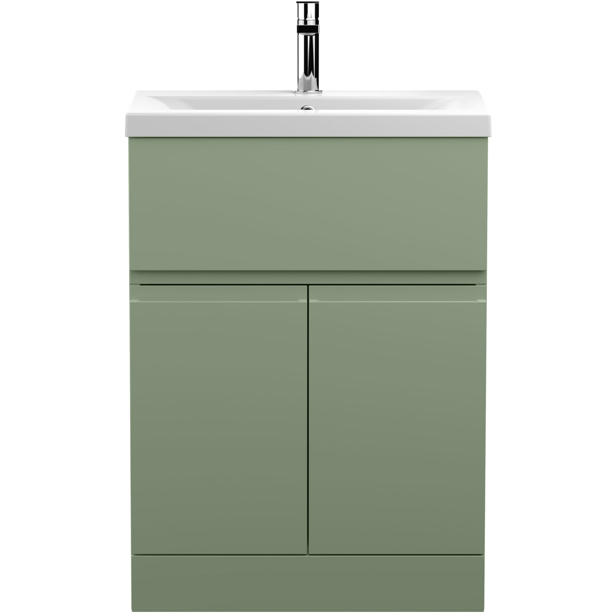 Hudson Reed Urban 600mm Freestanding Vanity Unit & Basin, 2 Doors, 1 Drawer Satin Green URB803A
