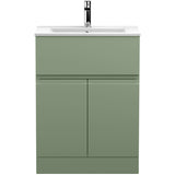Hudson Reed Urban 600mm Freestanding Vanity Unit & Basin, 2 Doors, 1 Drawer Satin Green URB803B