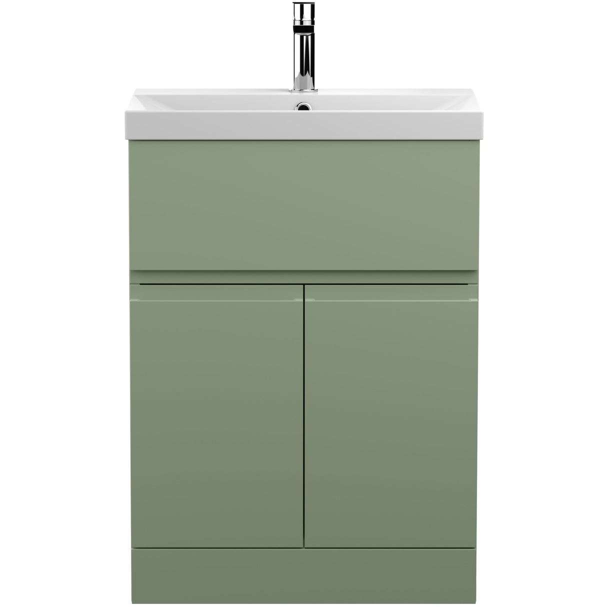 Hudson Reed Urban 600mm Freestanding Vanity Unit & Basin, 2 Doors, 1 Drawer Satin Green URB803D