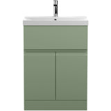 Hudson Reed Urban 600mm Freestanding Vanity Unit & Basin, 2 Doors, 1 Drawer Satin Green URB803D