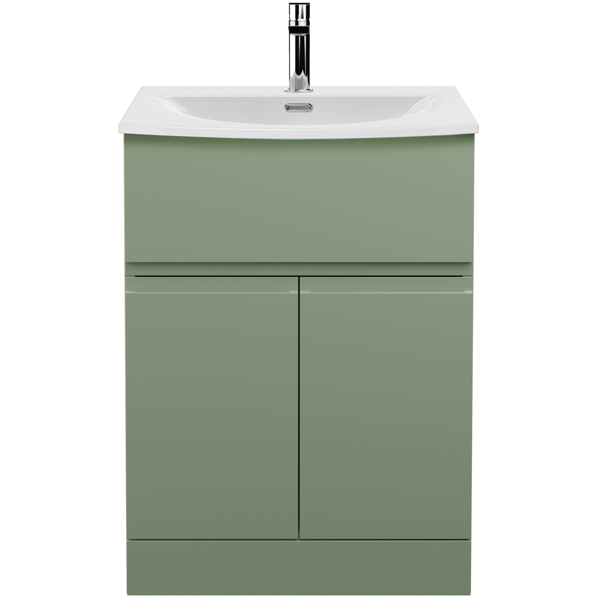 Hudson Reed Urban 600mm Freestanding Vanity Unit & Basin, 2 Doors, 1 Drawer Satin Green URB803G