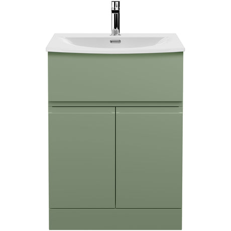 Hudson Reed Urban 600mm Freestanding Vanity Unit & Basin, 2 Doors, 1 Drawer Satin Green URB803G
