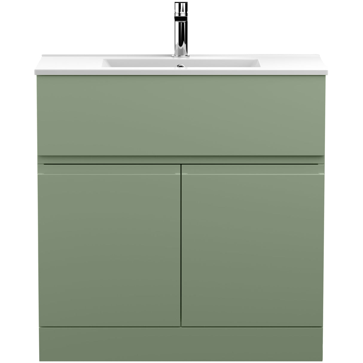 Hudson Reed Urban 800mm Freestanding Vanity Unit & Basin, 2 Doors, 1 Drawer Satin Green URB805B