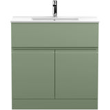 Hudson Reed Urban 800mm Freestanding Vanity Unit & Basin, 2 Doors, 1 Drawer Satin Green URB805B