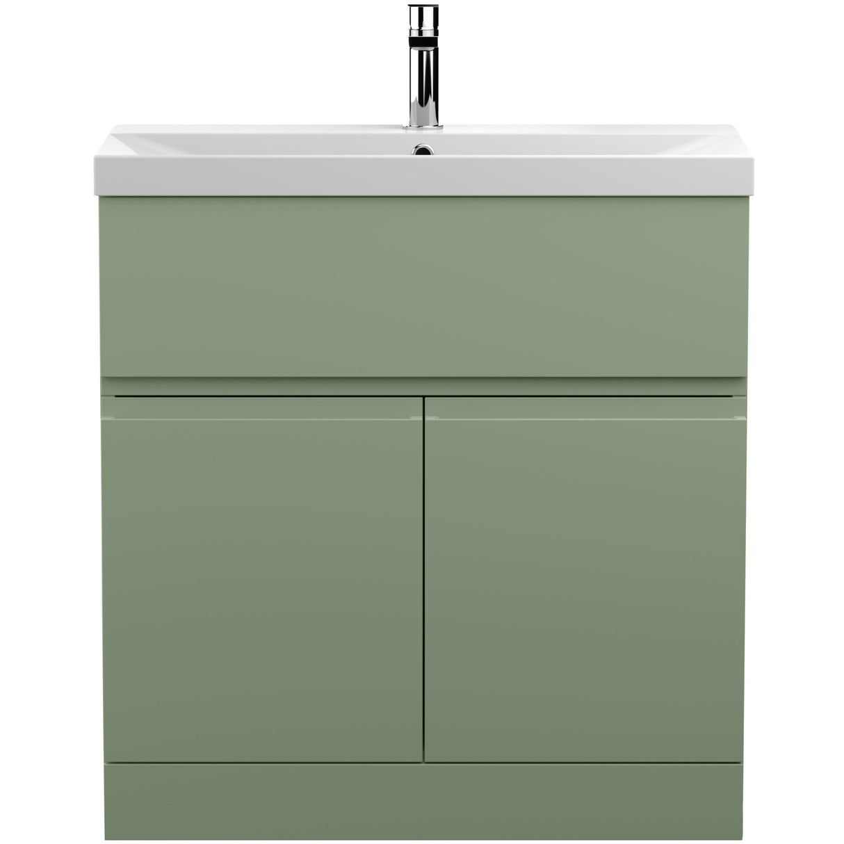 Hudson Reed Urban 800mm Freestanding Vanity Unit & Basin, 2 Doors, 1 Drawer Satin Green URB805D