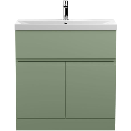 Hudson Reed Urban 800mm Freestanding Vanity Unit & Basin, 2 Doors, 1 Drawer Satin Green URB805D