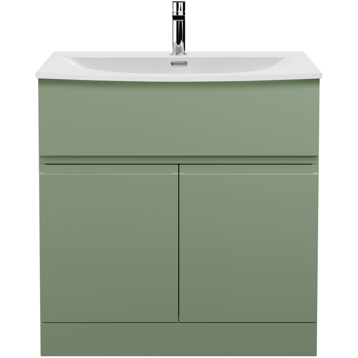 Hudson Reed Urban 800mm Freestanding Vanity Unit & Basin, 2 Doors, 1 Drawer Satin Green URB805G