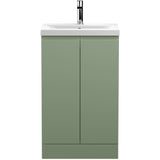 Hudson Reed Urban 500mm Freestanding Vanity Unit & Basin, 2 Doors Satin Green URB807A