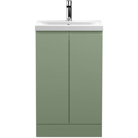 Hudson Reed Urban 500mm Freestanding Vanity Unit & Basin, 2 Doors Satin Green URB807A