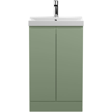 Hudson Reed Urban 500mm Freestanding Vanity Unit & Basin, 2 Doors Satin Green URB807D
