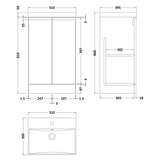 Hudson Reed Urban 500mm Freestanding Vanity Unit & Basin, 2 Doors Satin Green URB807D LD