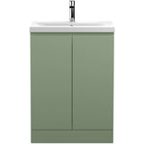 Hudson Reed Urban 600mm Freestanding Vanity Unit & Basin, 2 Doors Satin Green URB808A