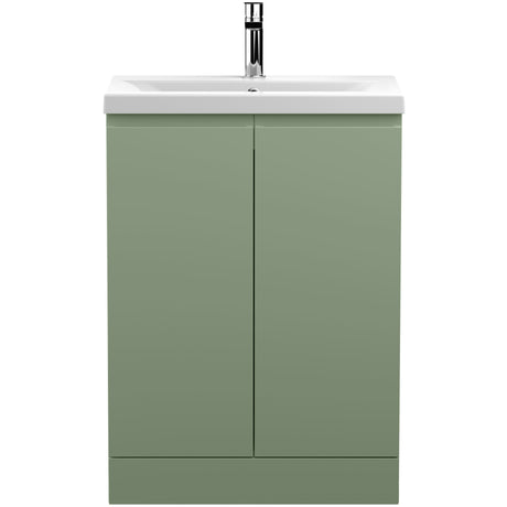 Hudson Reed Urban 600mm Freestanding Vanity Unit & Basin, 2 Doors Satin Green URB808A