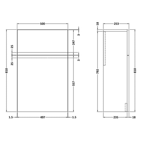 Hudson Reed Urban WC Unit W500mm Satin Green URB841 LD