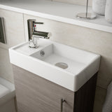 Nuie Vault 400mm Floor Standing 1 Door Vanity Unit & Basin Anthracite Woodgrain MIN003 LS2