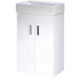 Nuie Mayford 450mm Floor Standing 2 Door Vanity Unit & Basin Gloss White Gloss White VTFW450