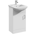 Nuie Mayford 450mm Floor Standing 1 Door Vanity Unit & Basin Gloss White Gloss White VTM450