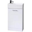 Nuie Mayford 480mm Floor Standing 1 Door Vanity Unit & Basin Gloss White Gloss White VTY058
