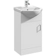 Nuie Mayford 450mm Floor Standing 1 Door Vanity Unit & Basin Gloss White Gloss White VTY450