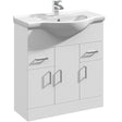 Nuie Mayford 750mm Floor Standing 3 Door 2 Drawer Vanity Unit & Basin Gloss White VTY750