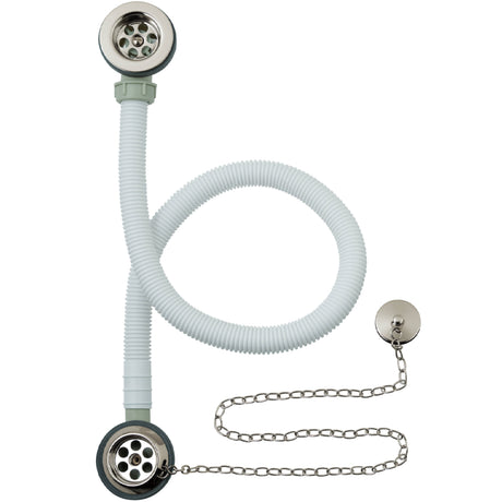 BC Designs Concealed Bath Waste/Plug & Chain Nickel WAS020N