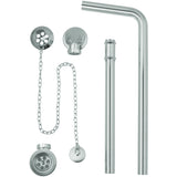 BC Designs Exposed Bath Waste/Plug & Chain With Overflow Pipe Brushed Chrome WAS030BC