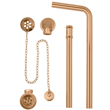 BC Designs Exposed Bath Waste/Plug & Chain With Overflow Pipe Brushed Copper WAS030BCO