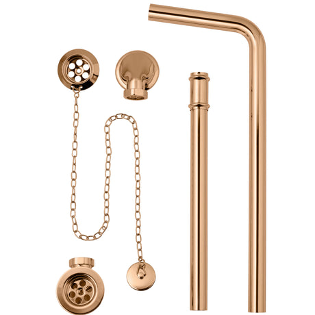 BC Designs Exposed Bath Waste/Plug & Chain With Overflow Pipe Copper WAS030CO
