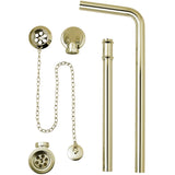 BC Designs Exposed Bath Waste/Plug & Chain With Overflow Pipe Gold WAS030G