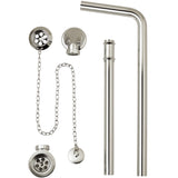BC Designs Exposed Bath Waste/Plug & Chain With Overflow Pipe Nickel WAS030N