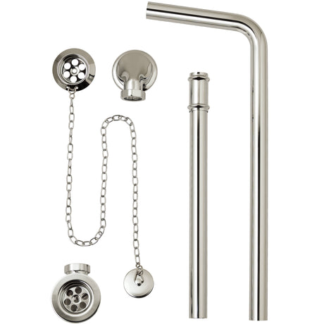 BC Designs Exposed Bath Waste/Plug & Chain With Overflow Pipe Nickel WAS030N