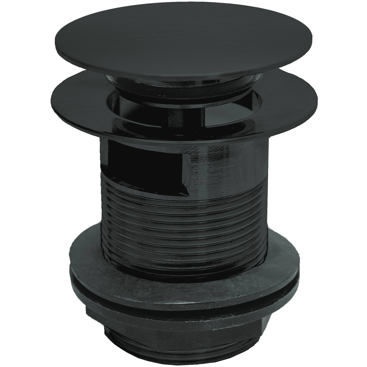 BC Designs Slotted Push Button Bath Waste 70mm Black WAS107BS