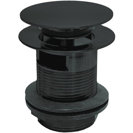 BC Designs Slotted Push Button Bath Waste 70mm Black WAS107BS