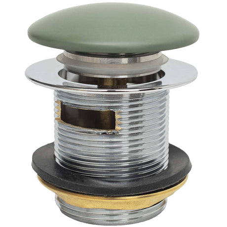 BC Designs Slotted Push Button Bath Waste 70mm Khaki Green WAS107KG