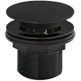 BC Designs Unslotted Push Button Bath waste 60mm Black WAS110BS