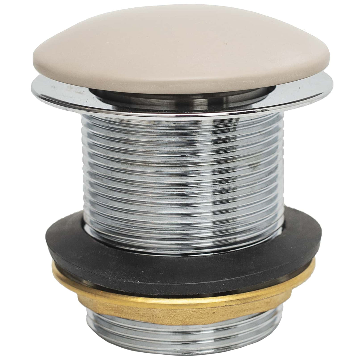 BC Designs Unslotted Push Button Bath waste 60mm Light Fawn WAS110F