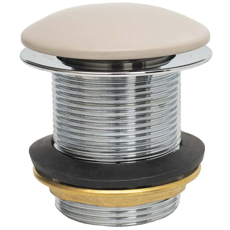 BC Designs Unslotted Push Button Bath waste 60mm Light Fawn WAS110F