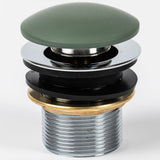 BC Designs Unslotted Push Button Basin Waste Khaki Green WAS220KG